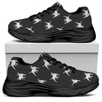 Black Bull Terrier Pattern Print Black Chunky Shoes