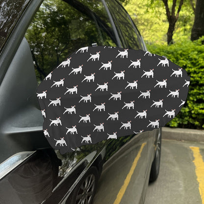 Black Bull Terrier Pattern Print Car Side Mirror Covers