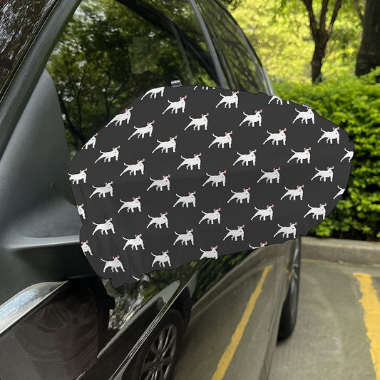 Black Bull Terrier Pattern Print Car Side Mirror Covers