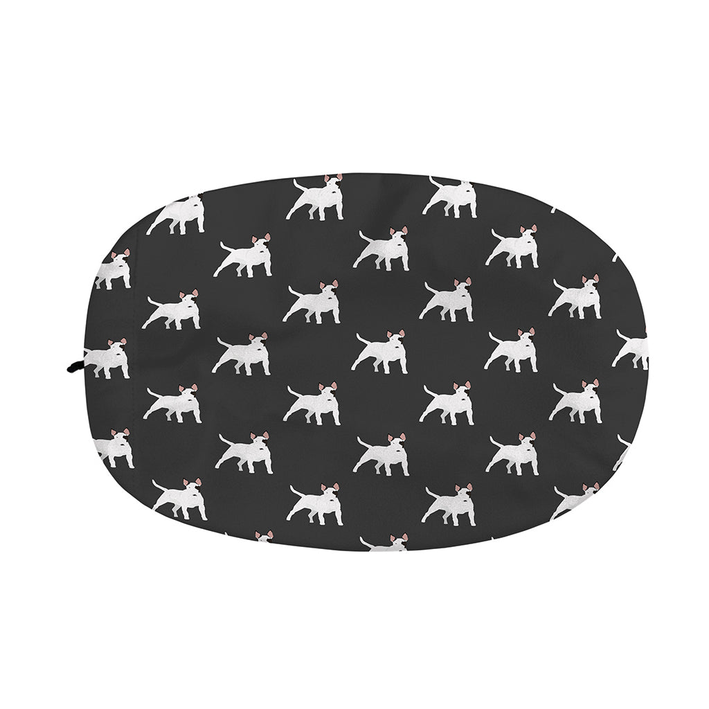 Black Bull Terrier Pattern Print Car Side Mirror Covers
