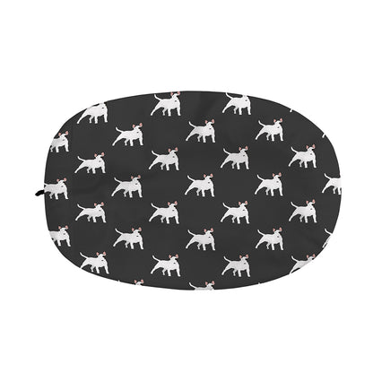 Black Bull Terrier Pattern Print Car Side Mirror Covers