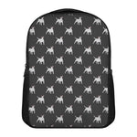 Black Bull Terrier Pattern Print Casual Backpack
