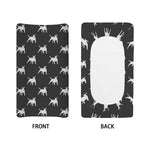 Black Bull Terrier Pattern Print Changing Pad Cover