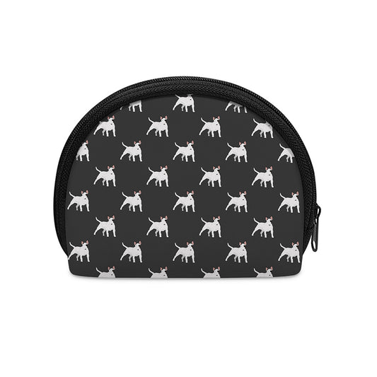 Black Bull Terrier Pattern Print Coin Purse