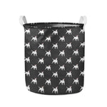 Black Bull Terrier Pattern Print Collapsible Laundry Basket