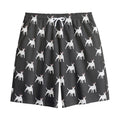 Black Bull Terrier Pattern Print Cotton Shorts