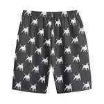 Black Bull Terrier Pattern Print Cotton Shorts