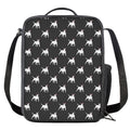 Black Bull Terrier Pattern Print Crossbody Lunch Bag