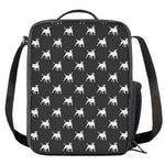 Black Bull Terrier Pattern Print Crossbody Lunch Bag