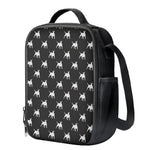 Black Bull Terrier Pattern Print Crossbody Lunch Bag