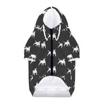 Black Bull Terrier Pattern Print Dog Zip Up Hoodie