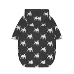 Black Bull Terrier Pattern Print Dog Zip Up Hoodie