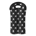 Black Bull Terrier Pattern Print Double Neoprene Wine Tote