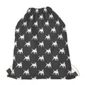 Black Bull Terrier Pattern Print Drawstring Bag