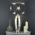 Black Bull Terrier Pattern Print Drum Lamp Shade