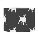 Black Bull Terrier Pattern Print Drum Lamp Shade