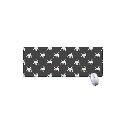 Black Bull Terrier Pattern Print Extended Mouse Pad