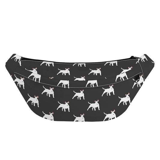 Black Bull Terrier Pattern Print Fanny Pack