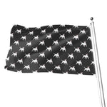Black Bull Terrier Pattern Print Flag