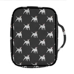 Black Bull Terrier Pattern Print Front Pocket Bible Bag