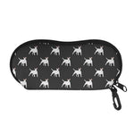 Black Bull Terrier Pattern Print Glasses Case