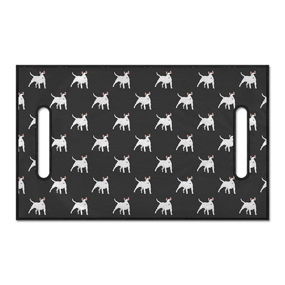Black Bull Terrier Pattern Print Golf Cart Seat Cover