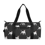 Black Bull Terrier Pattern Print Gym Bag