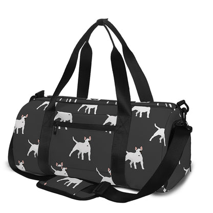 Black Bull Terrier Pattern Print Gym Bag