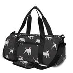 Black Bull Terrier Pattern Print Gym Bag