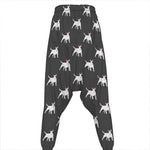 Black Bull Terrier Pattern Print Hammer Pants
