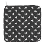 Black Bull Terrier Pattern Print Hand Towel