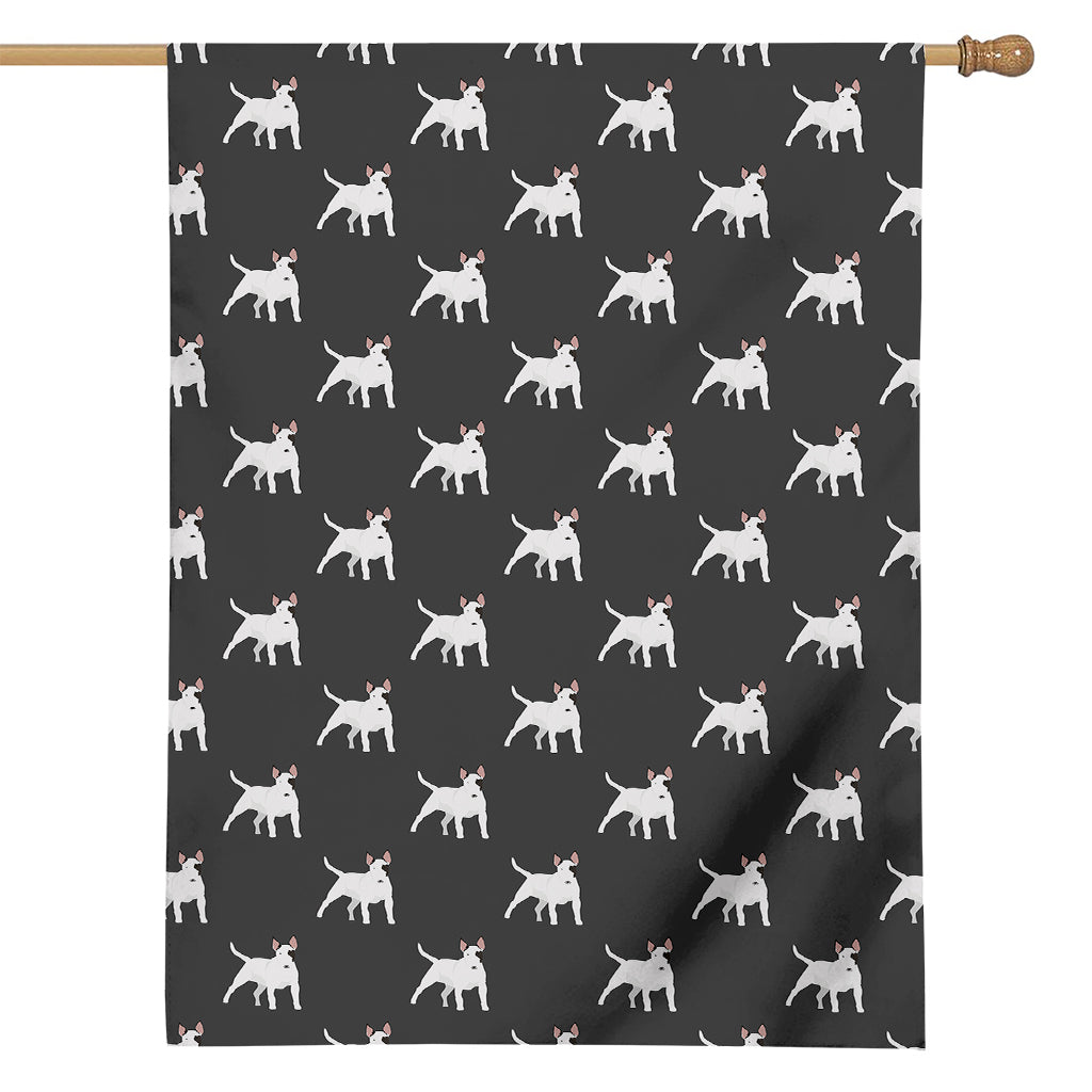 Black Bull Terrier Pattern Print House Flag