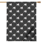 Black Bull Terrier Pattern Print House Flag