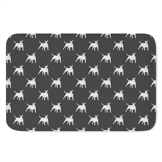 Black Bull Terrier Pattern Print Indoor Door Mat
