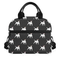 Black Bull Terrier Pattern Print Insulated Lunch Bag