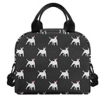 Black Bull Terrier Pattern Print Insulated Lunch Bag