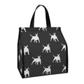Black Bull Terrier Pattern Print Insulated Lunch Tote