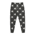 Black Bull Terrier Pattern Print Jogger Pants