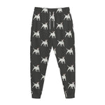 Black Bull Terrier Pattern Print Jogger Pants