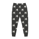 Black Bull Terrier Pattern Print Jogger Pants