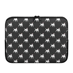 Black Bull Terrier Pattern Print Laptop Sleeve