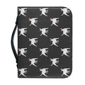 Black Bull Terrier Pattern Print Leather Bible Cover