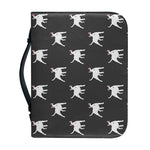 Black Bull Terrier Pattern Print Leather Bible Cover