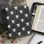 Black Bull Terrier Pattern Print Leather Bible Cover