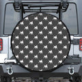 Black Bull Terrier Pattern Print Leather Spare Tire Cover