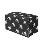 Black Bull Terrier Pattern Print Leather Tissue Box Cover