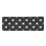 Black Bull Terrier Pattern Print Long Kitchen Mat