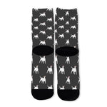 Black Bull Terrier Pattern Print Long Socks