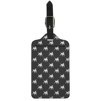 Black Bull Terrier Pattern Print Luggage Tag