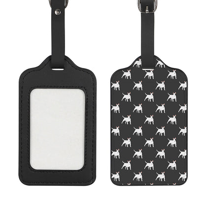 Black Bull Terrier Pattern Print Luggage Tag
